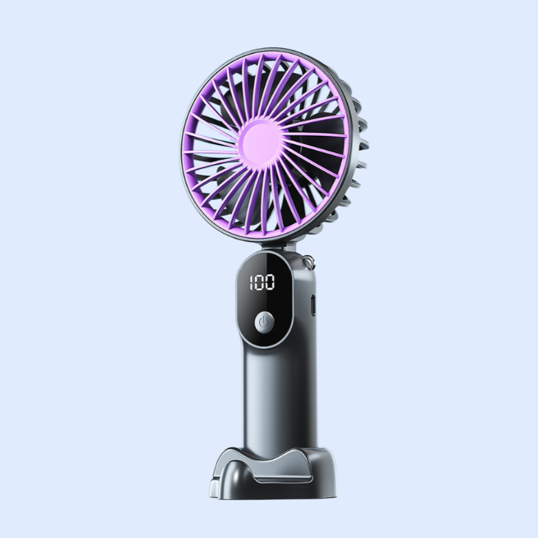 新款usb手持充電數位小風扇