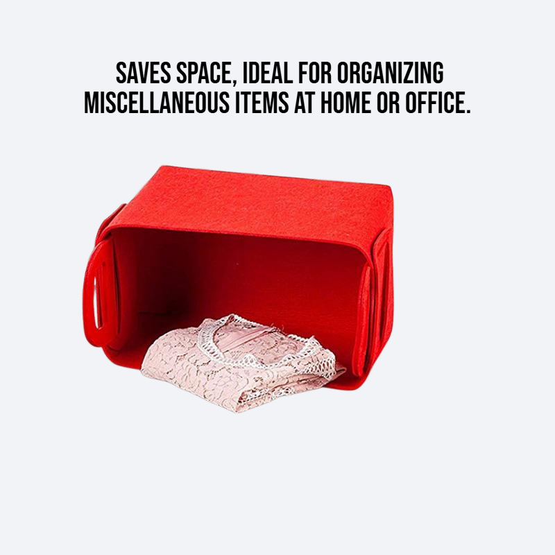 Foldable felt hand-held storage basket for miscellaneous items