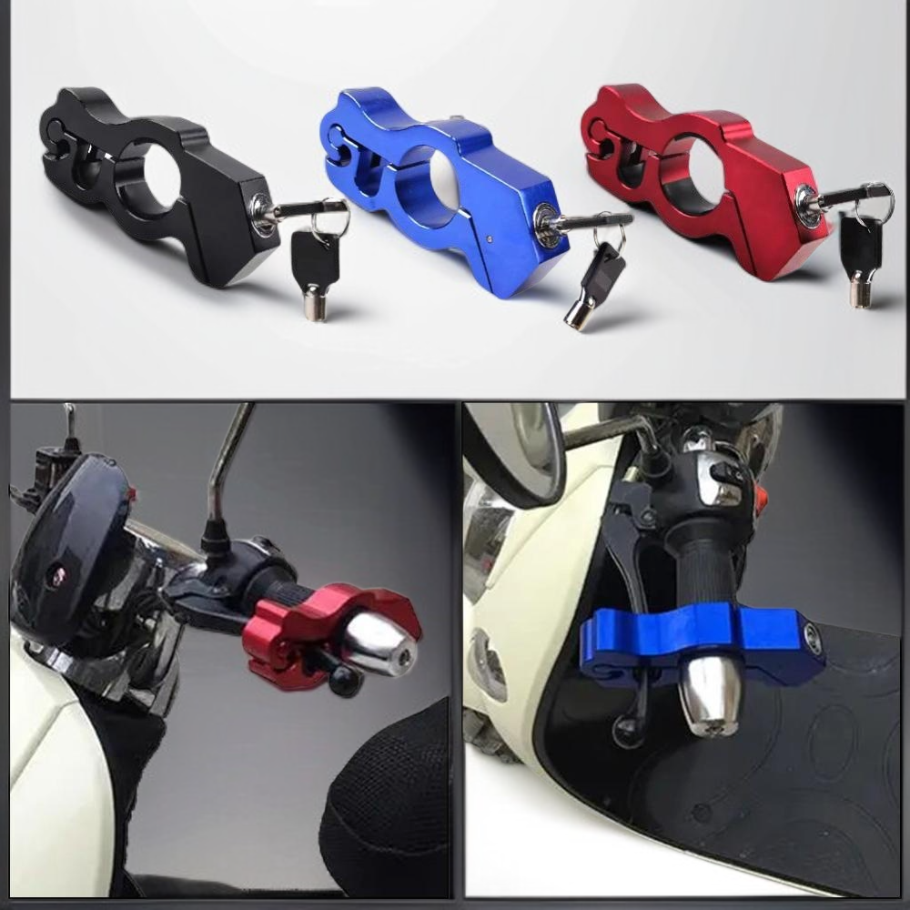 電動自転車ハンドルバーロック 多機能ポータブルアルミ合金ロックヘッドロックブレーキロックバッテリー車ハンドルロック バイク盗難防止ロック