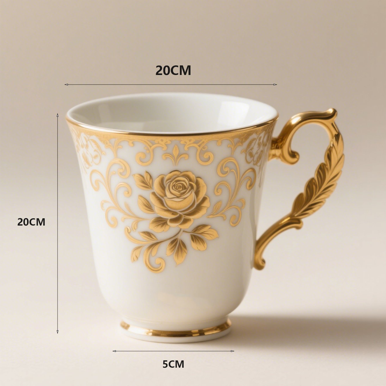 Sada elegantních čajových šálků z keramiky