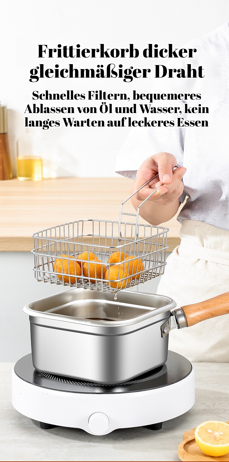 Bratpfanne aus Edelstahl 304, Haushaltstemperaturregelung, verdickte kleine Bratpfanne, Induktionshe