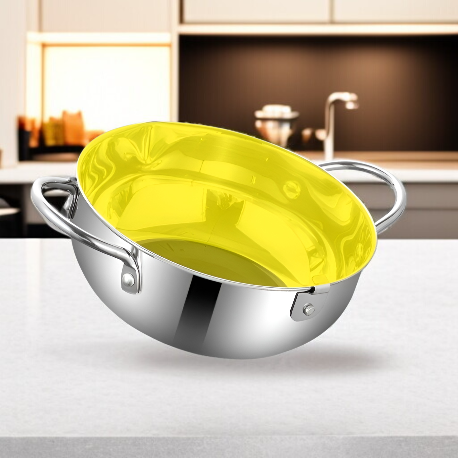 Sartén con control de temperatura de acero inoxidable 304, pequeña, gruesa