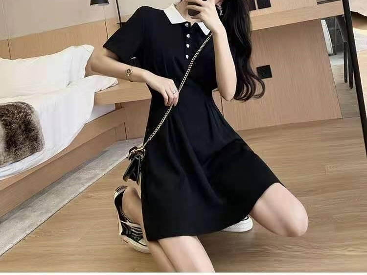 여리깡ブラックワンピース素材感