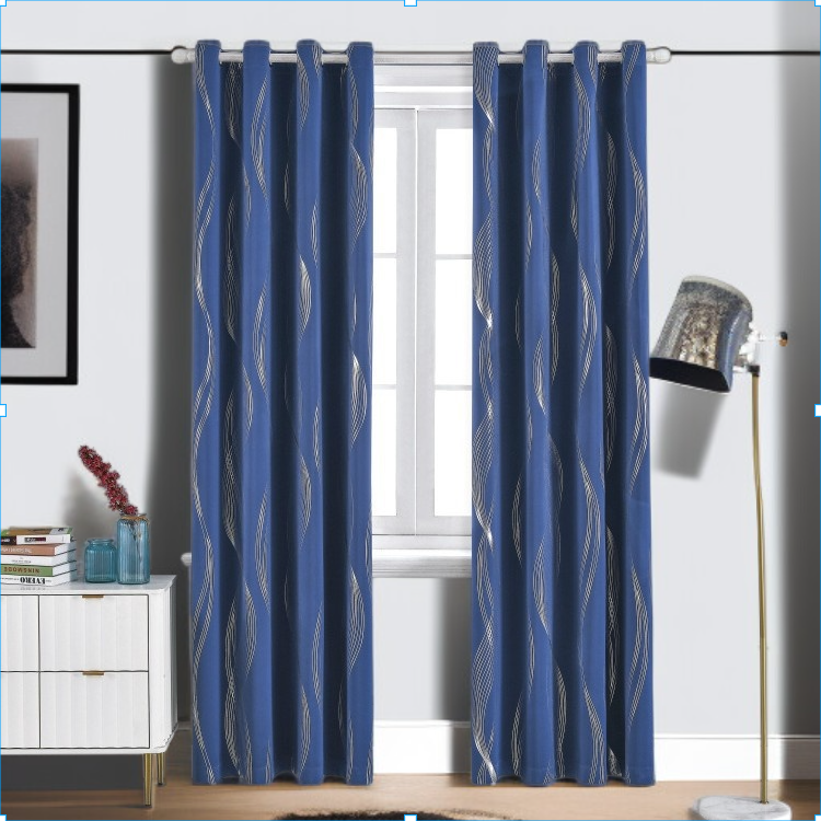 High-precision silver-stamped blackout curtain fabric
