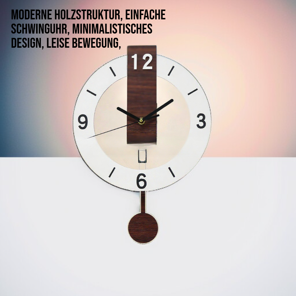 Moderne einfache Holztruktur stille Schwinguhr