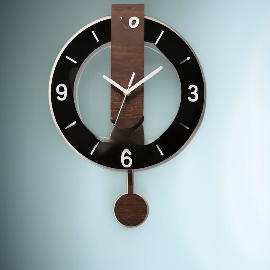 Minimalistisches Design der Holz-Schwinguhr