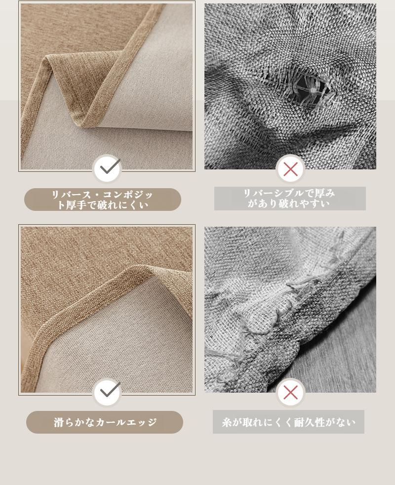 汚れ防止機能付きの類麻テーブルクロス