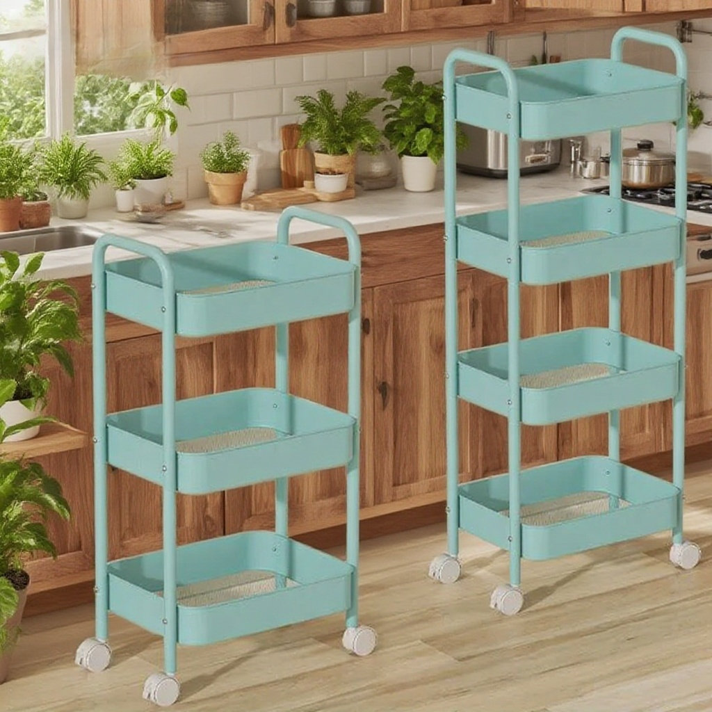 선반 손잡이와 바퀴로 손쉬운 이동