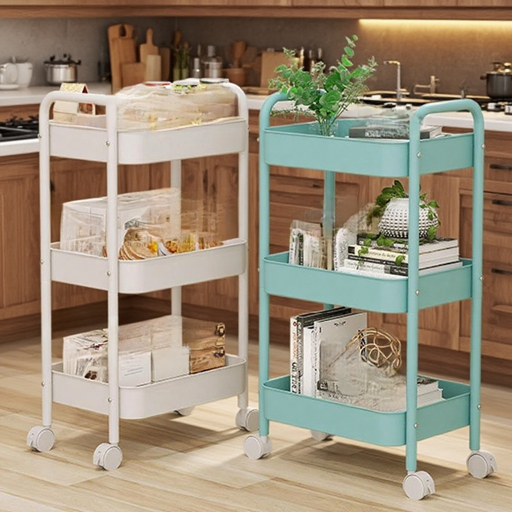 이동식 주방 바닥 수납 선반