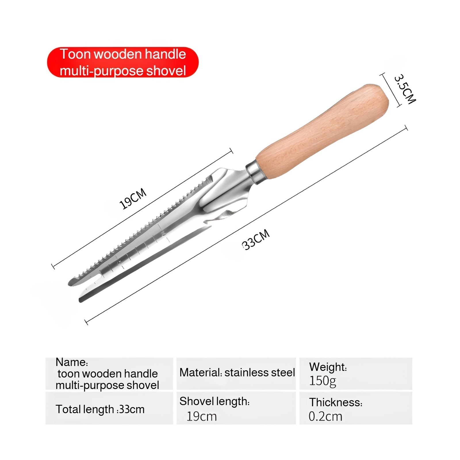 Weeding knife artifact root weeding tool gardening rake root removal manganese steel trumpet hand-he