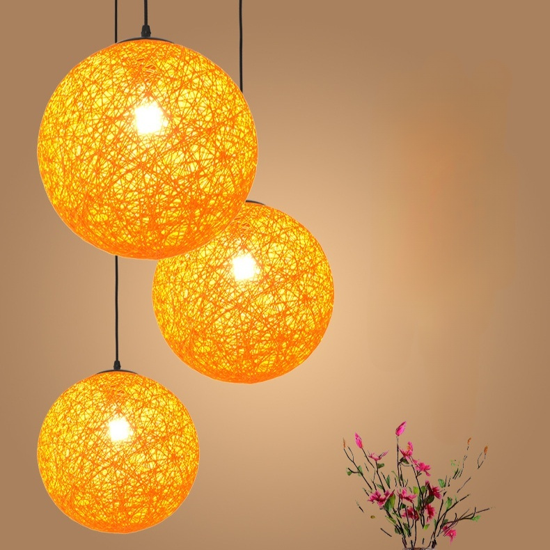 不易變形手工藤藝麻球燈