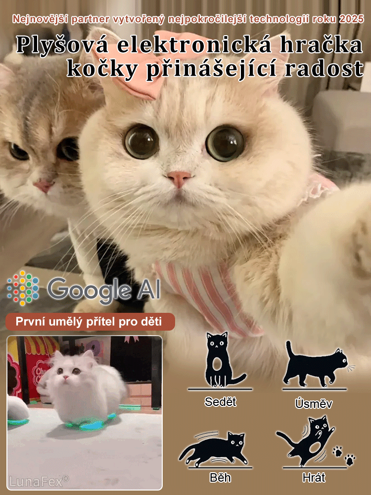 Simulovaná elektrická plyšová kočka