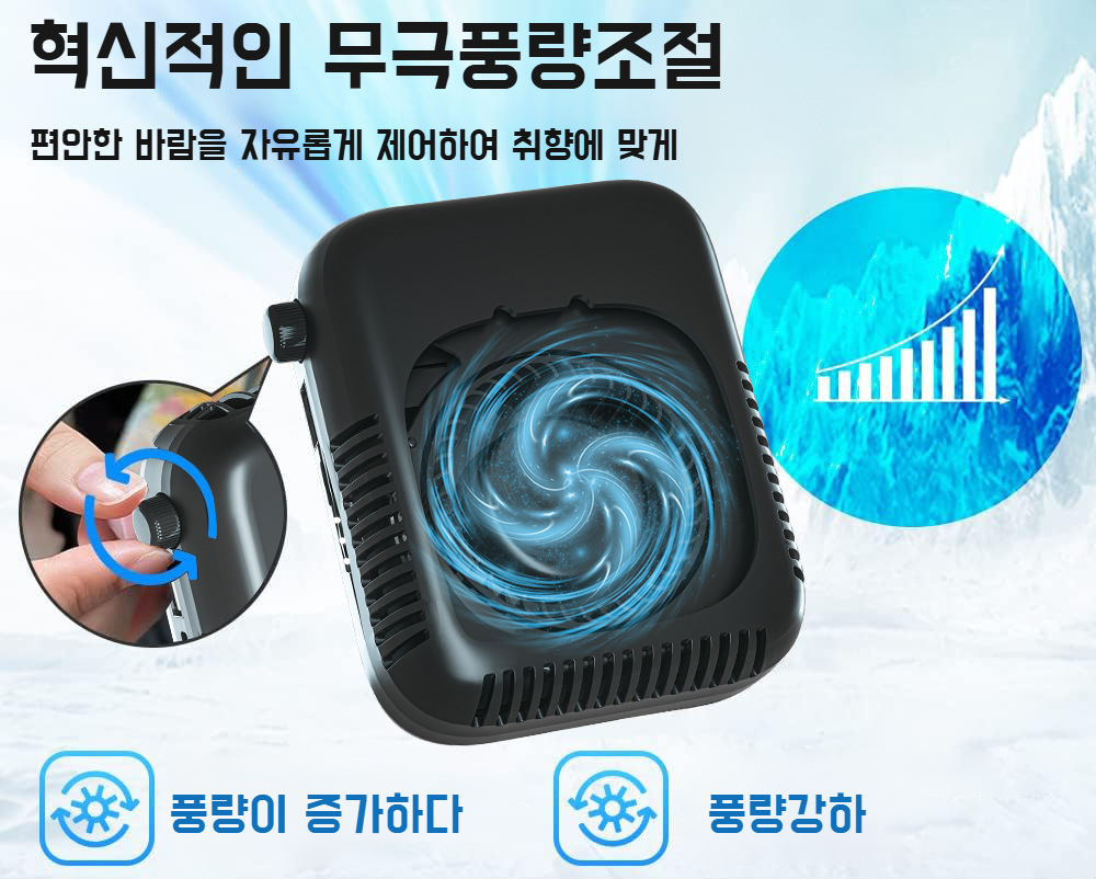 허리걸이 소형 선풍기 착용 모습