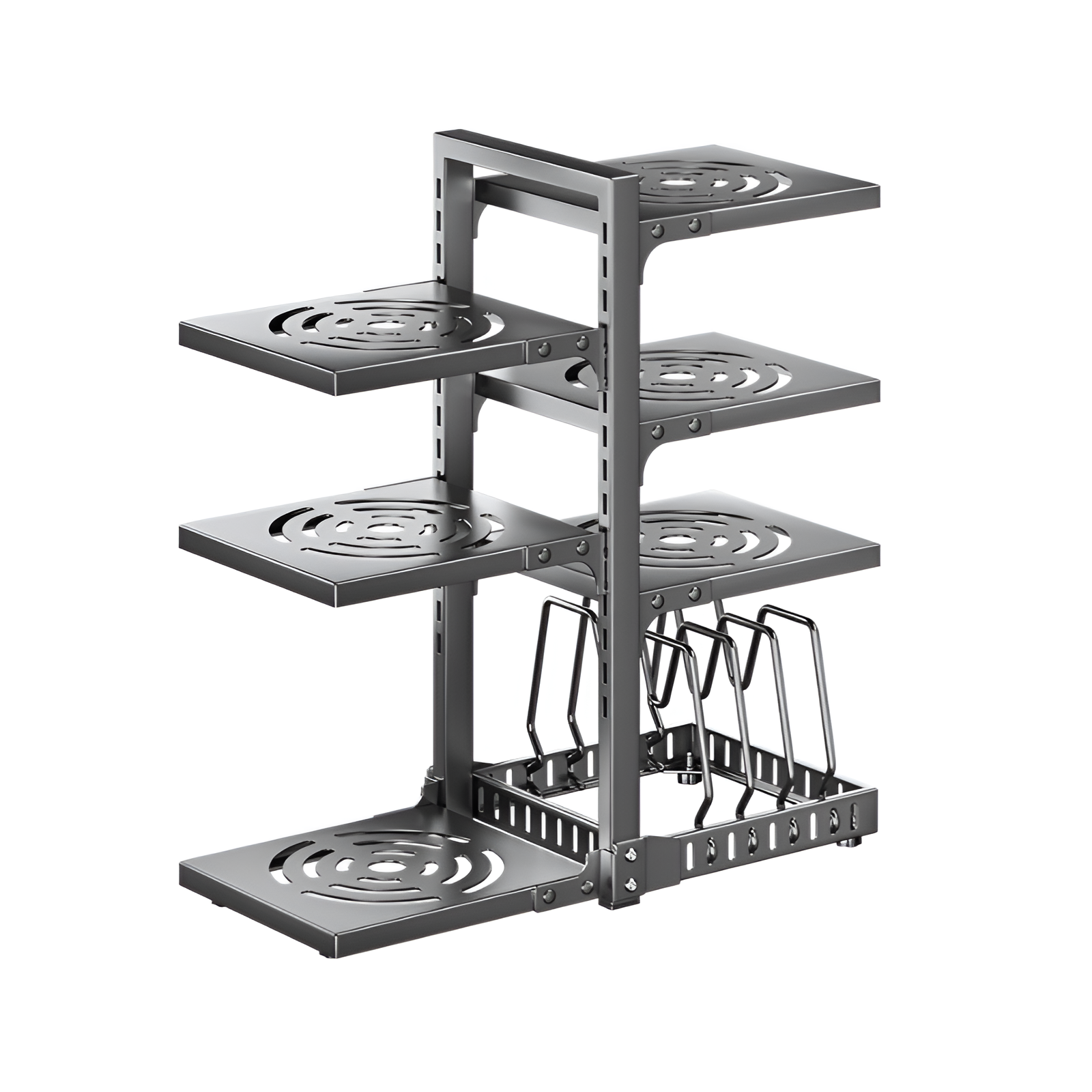 シンク下の食器洗いプール収納、鍋蓋収納用の調節可能な収納ラック、多層両面収納ラック、家庭用キッチンカウンタートップ収納ラック