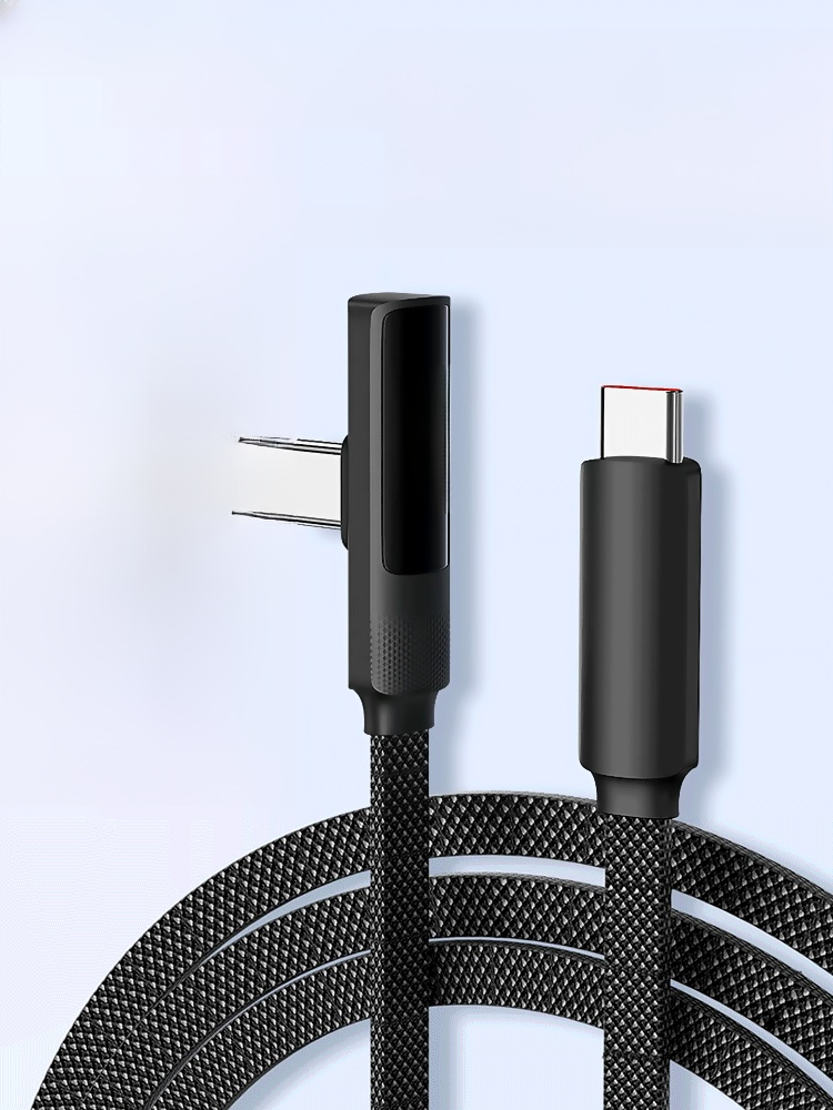 สายดาต้าชาร์จแบตเร็วหัวงอพร้อมจอแสดงผลดิจิตอล