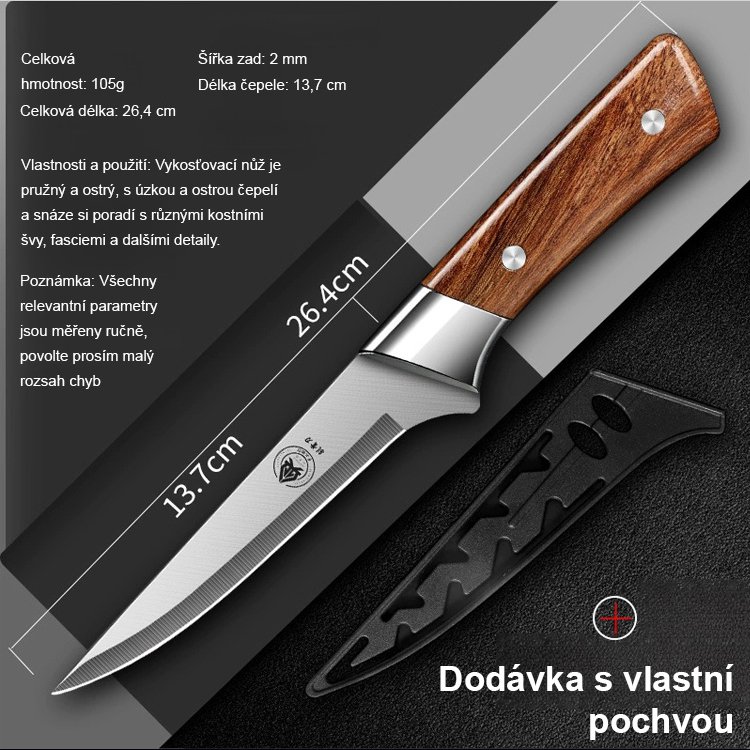 【Jedním řezem od kosti!】 Německý ostrý nůž snadno odděluje maso od kosti.