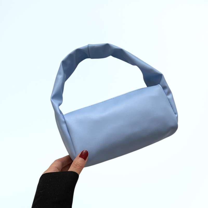 กระเป๋าสะพายไหล่หนังนิ่มสไตล์เรโทรเรียบง่ายสำหรับผู้หญิง