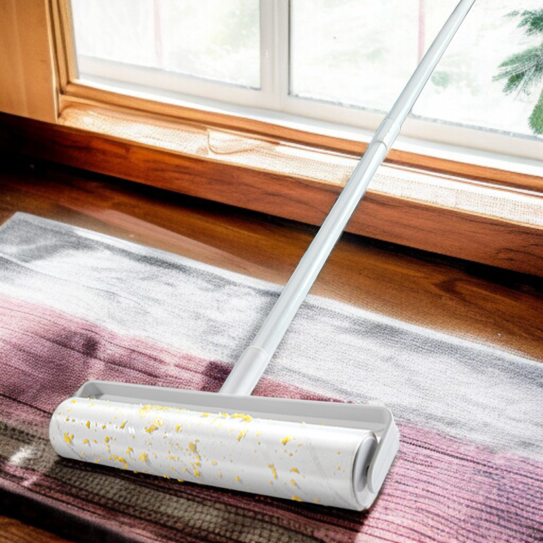 Long handle lint roller for home cleaning