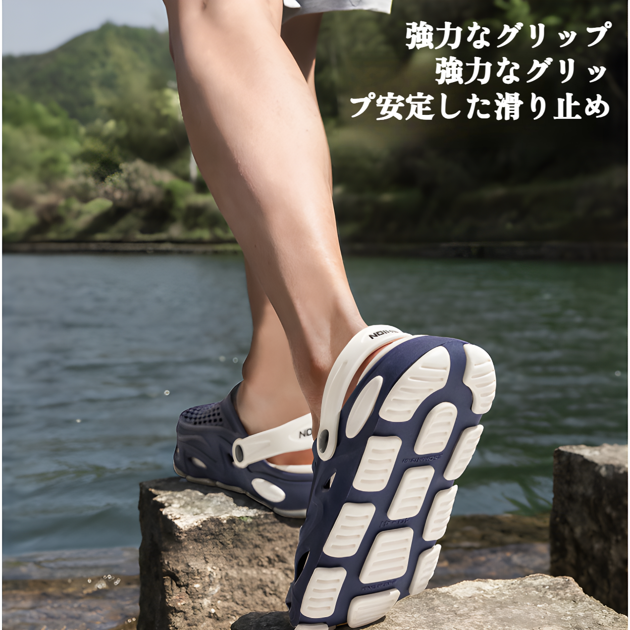 男性用のホールシューズ、アウトドアドライビングシューズ、2025年新作の滑り止めビーチシューズ、通気性と耐摩耗性に優れたスリッパ、双方向サンダル、サマーサンダル