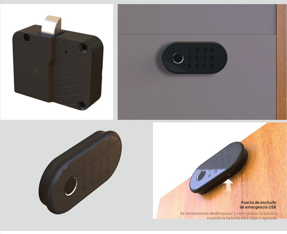 Cerradura electrónica para puerta de armario con teclado numérico