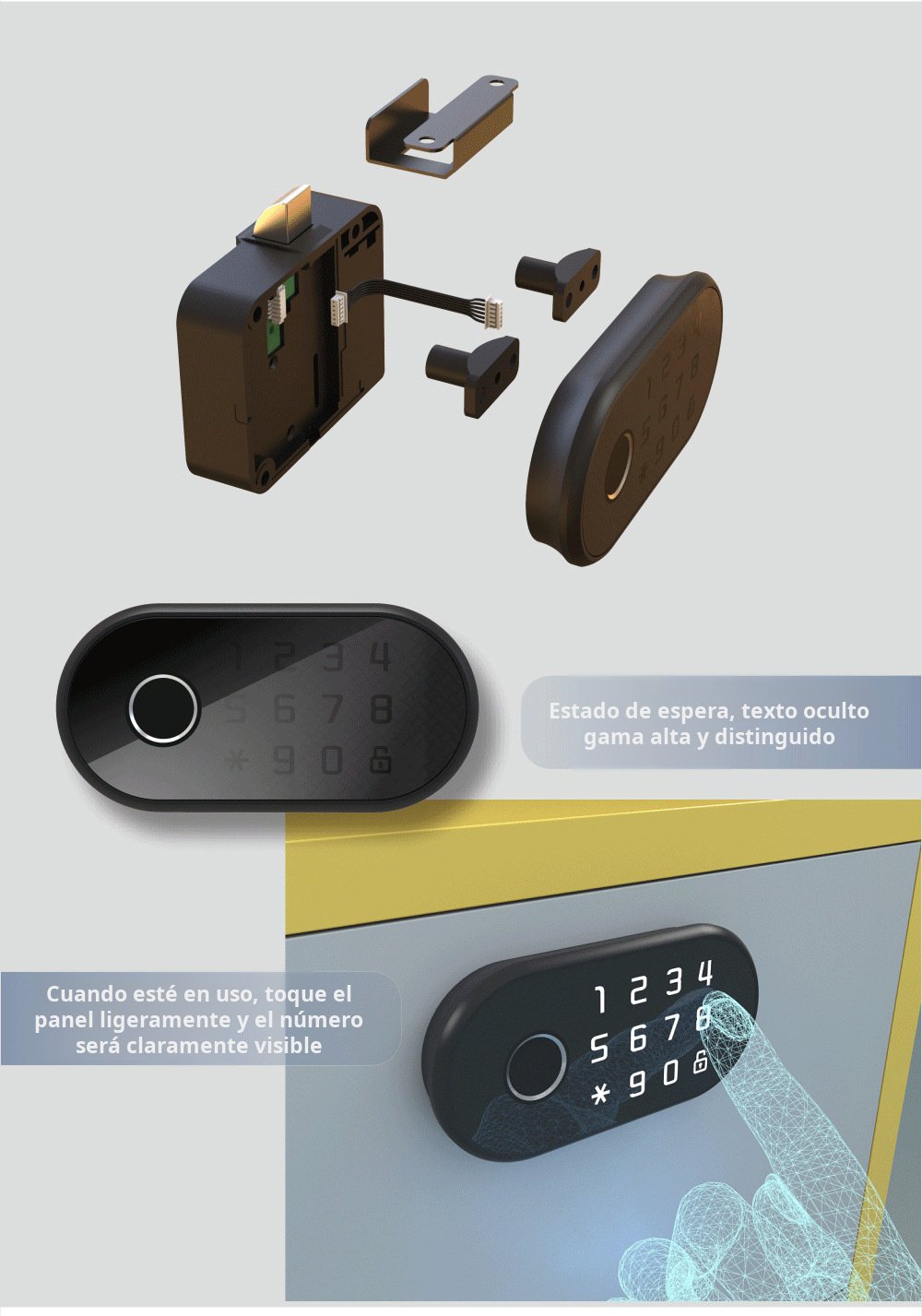 Cerradura electrónica para puertas de armario