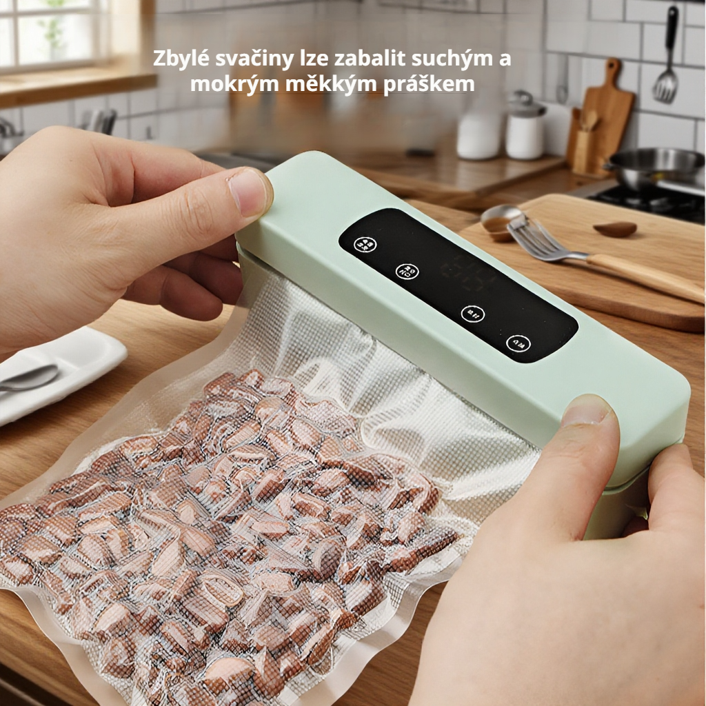 Stroj na čerstvé uchovávání potravin s automatickým vakuovým těsněním