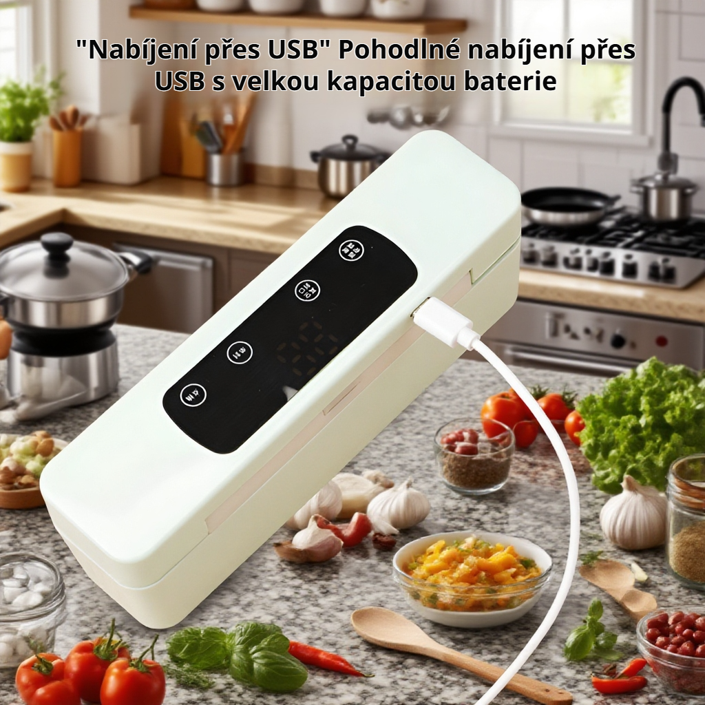 Stroj na čerstvé uchovávání potravin s automatickým vakuovým těsněním