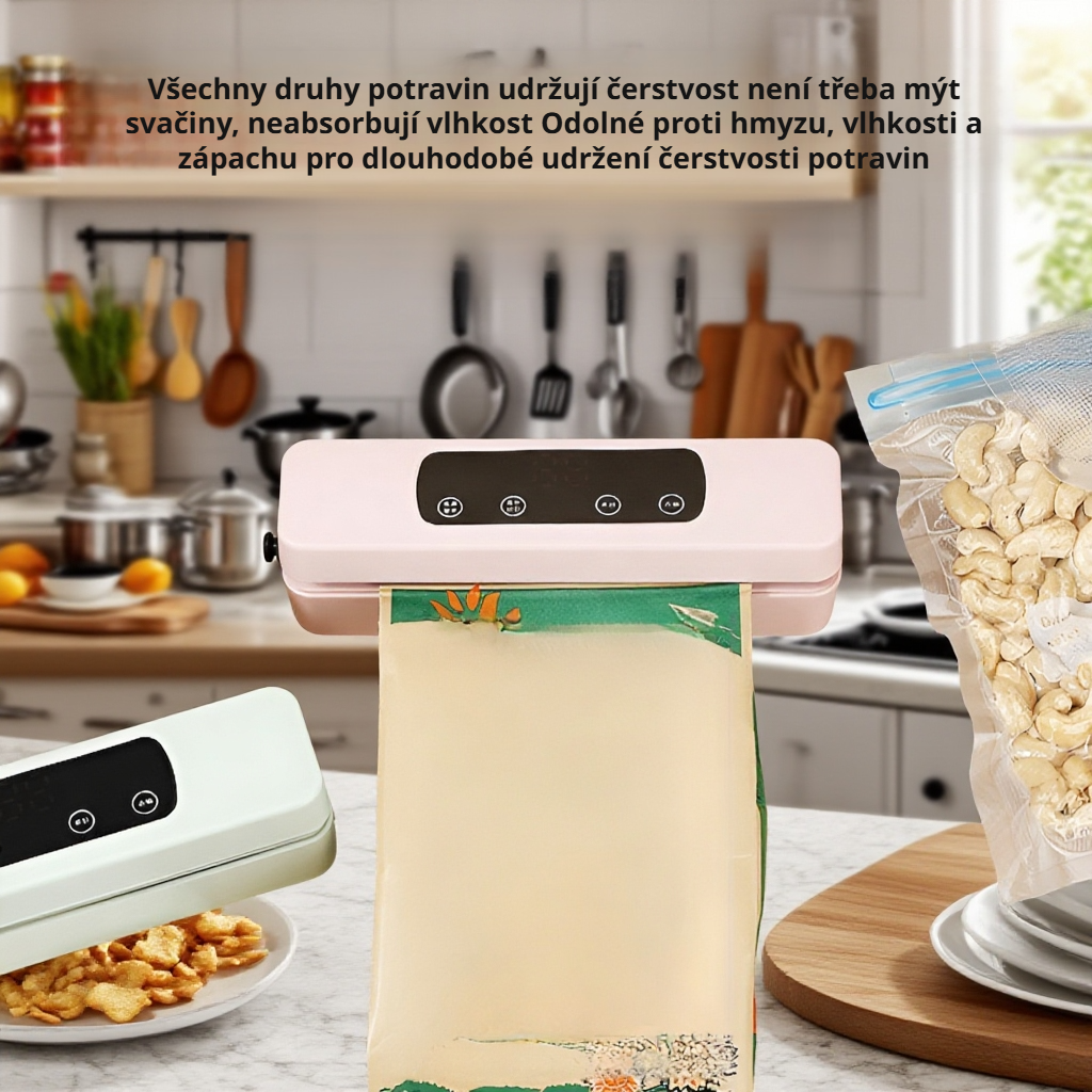 Stroj na čerstvé uchovávání potravin s automatickým vakuovým těsněním