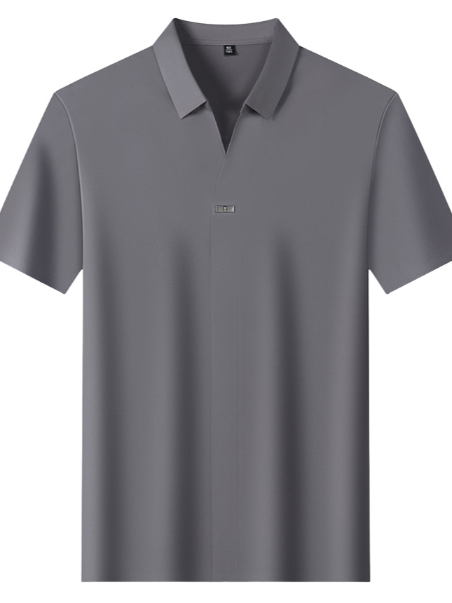 남성 아이스 실크 반팔 폴로 셔츠