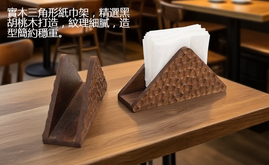 北歐風格餐桌搭配實木餐巾紙架