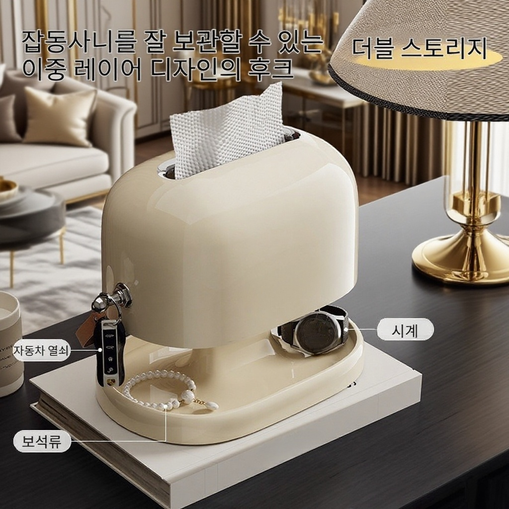 가정용 이중 수납함 승강 스프링 휴지통