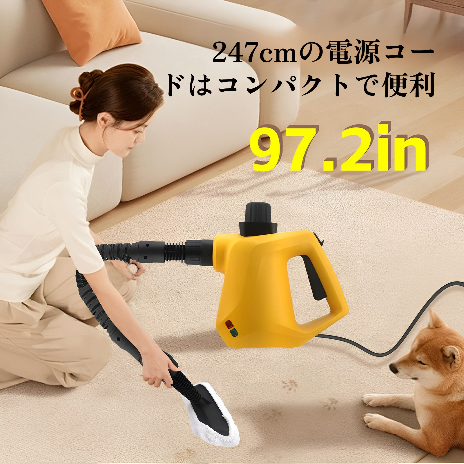 JMY スチームクリーナー 小型家庭用ハンドヘルド高温キッチンスチームクリーニングマシン