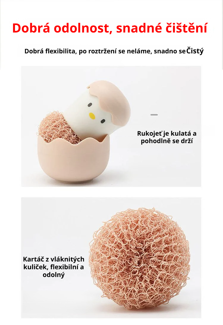 Unikátní design čisticí pomůcky s kuřetem