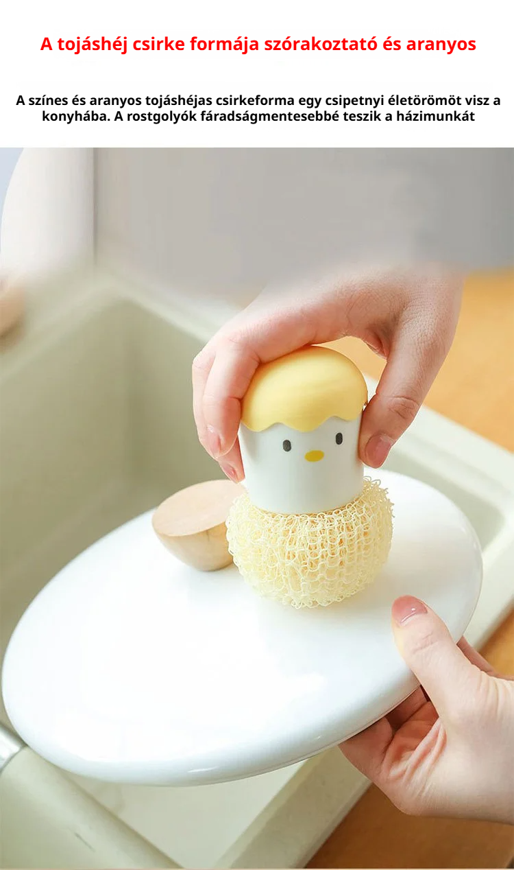 Egyedi tisztítókefe design tojáshéj alakban