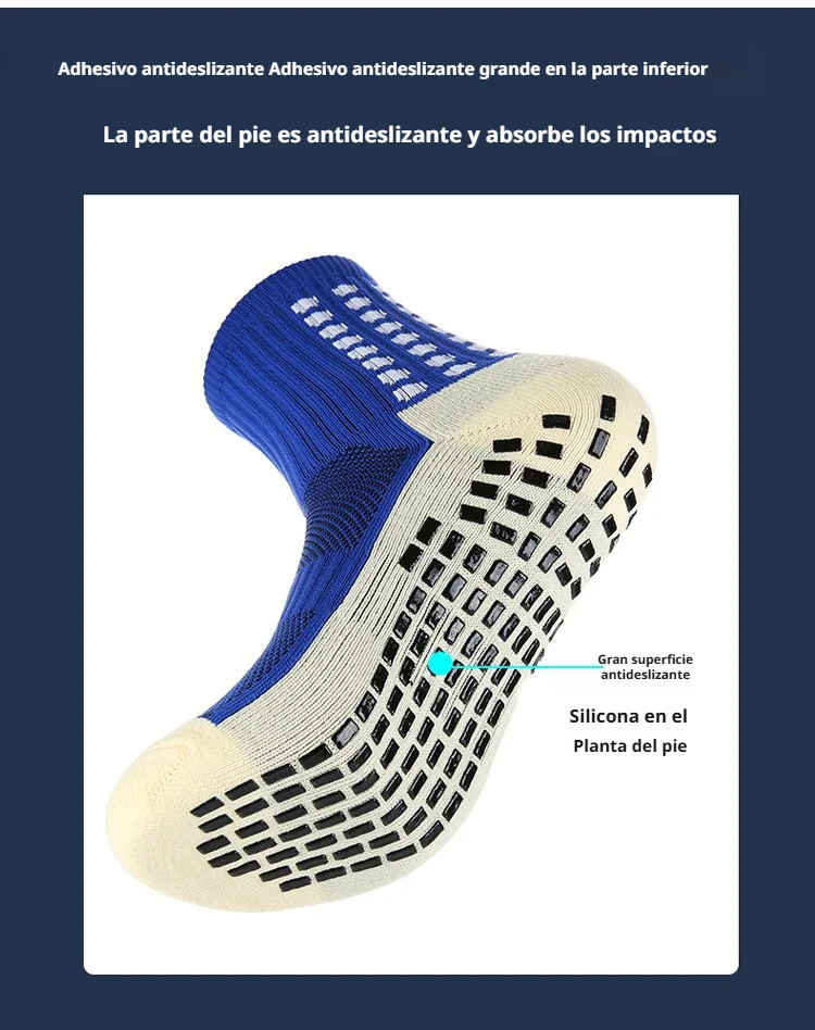 Detalle de la suela antideslizante de los calcetines