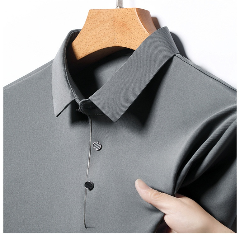 メンズ半袖Tシャツ 夏の緩い薄いトップスメンズカジュアルラペル半袖Tシャツ