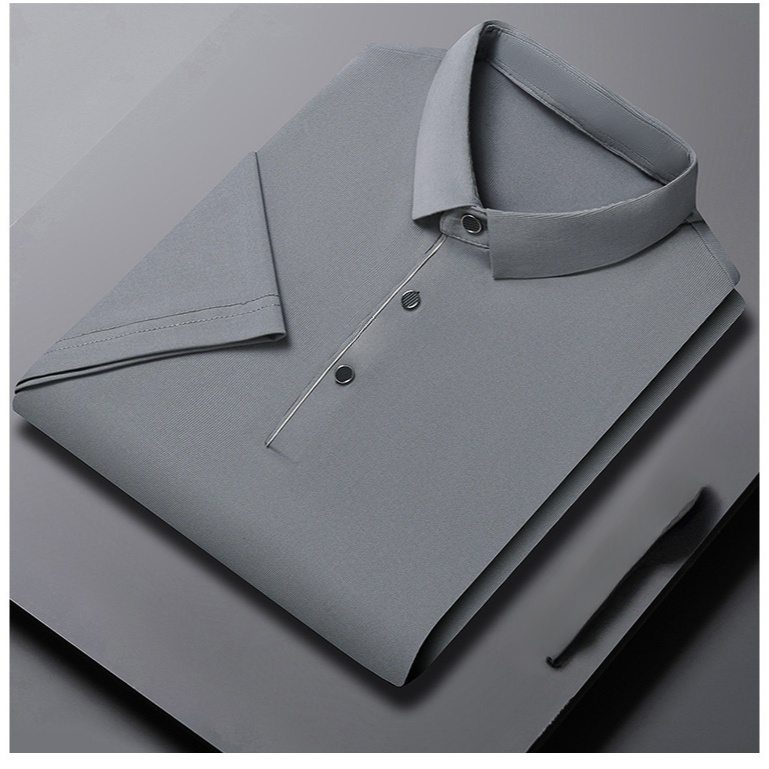 メンズ半袖Tシャツ 夏の緩い薄いトップスメンズカジュアルラペル半袖Tシャツ