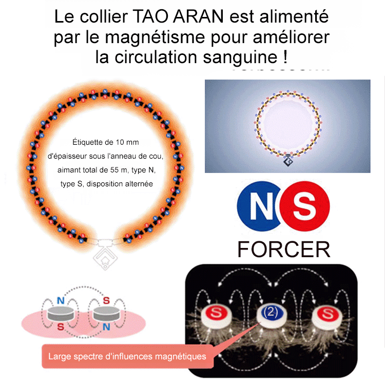 Collier Magnétique Japonais pour Soulager les Douleurs Cervicales et Augmenter l'Énergie