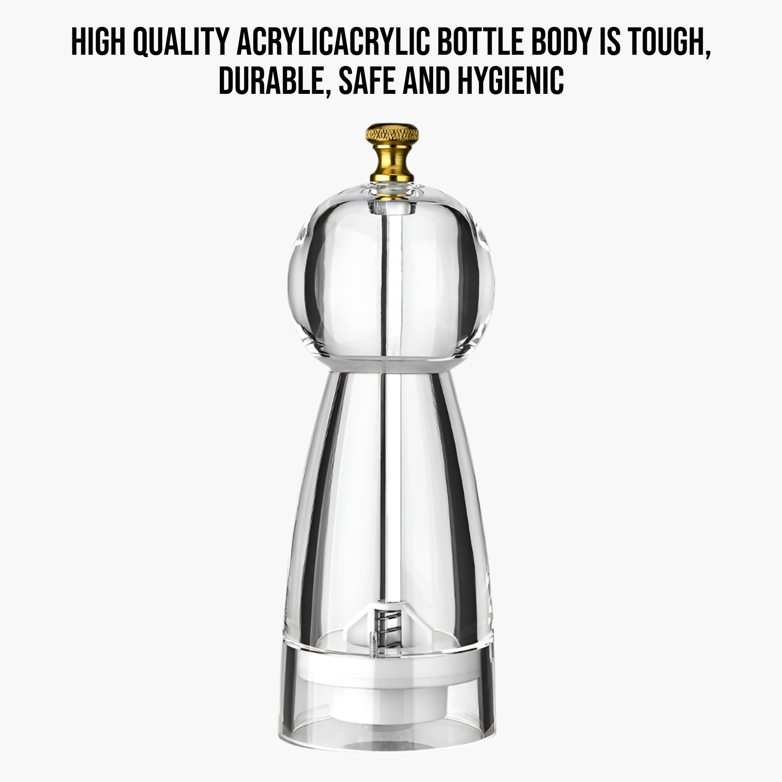 New manual round head pepper and sea salt grinder