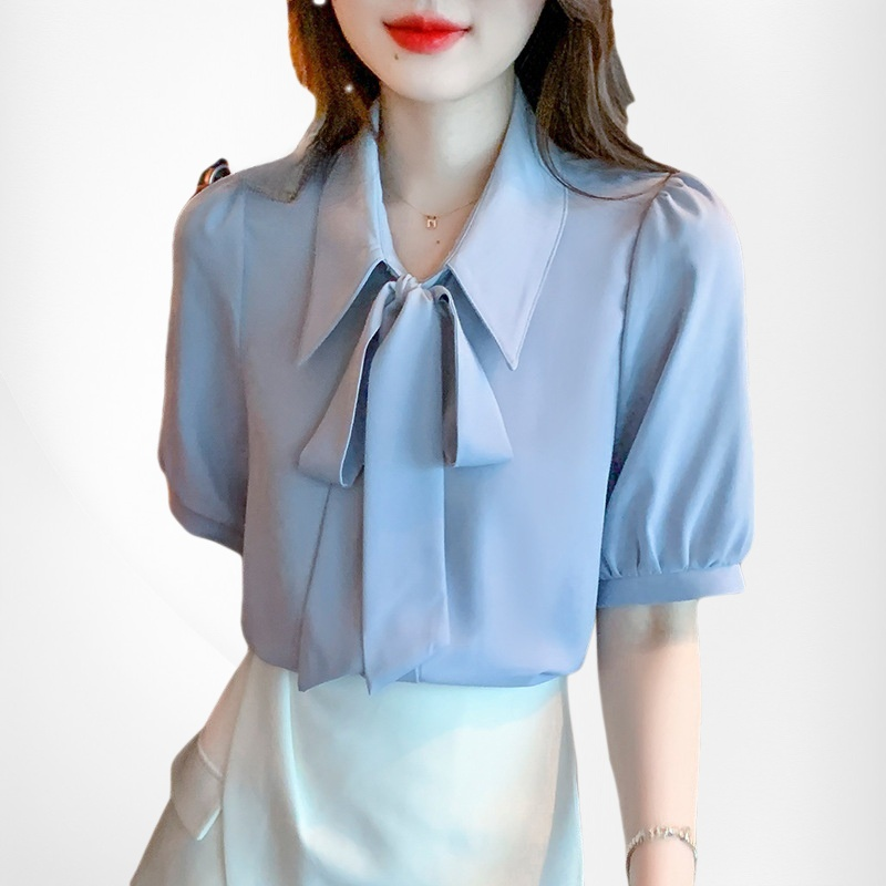 Koreanisches Oberteil mit fließendem Band für kleine Frauen