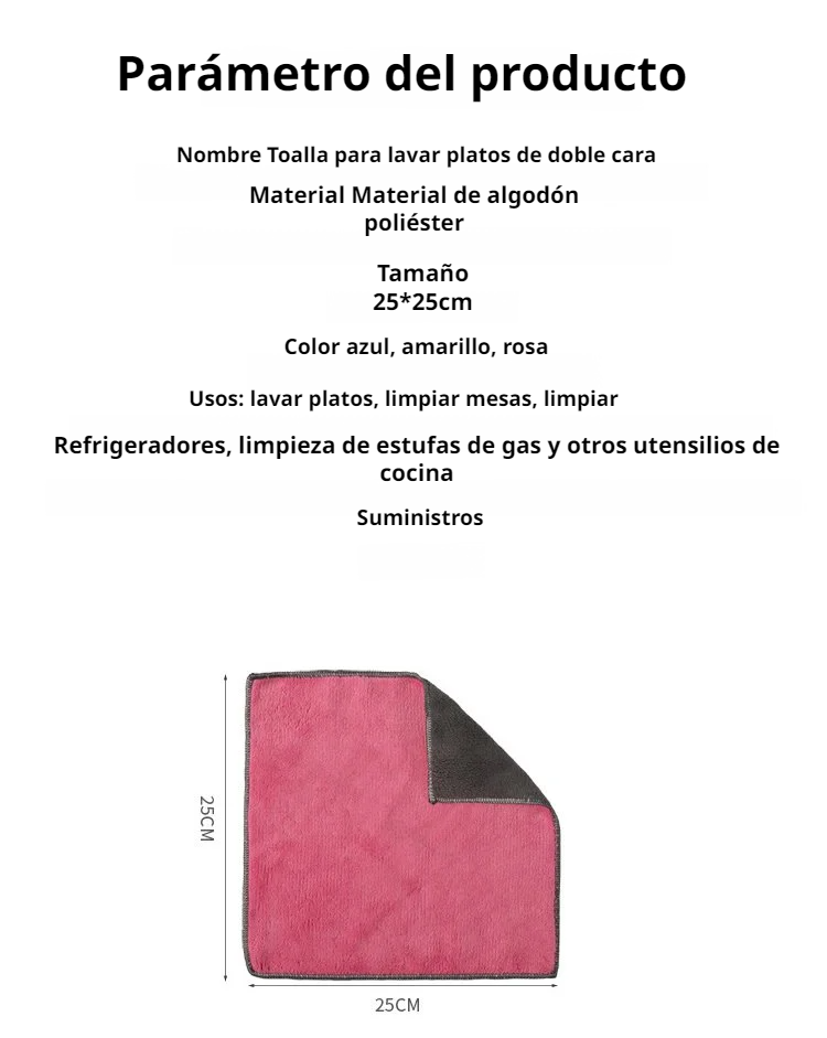 Detalle de costura reforzada en el paño de doble cara