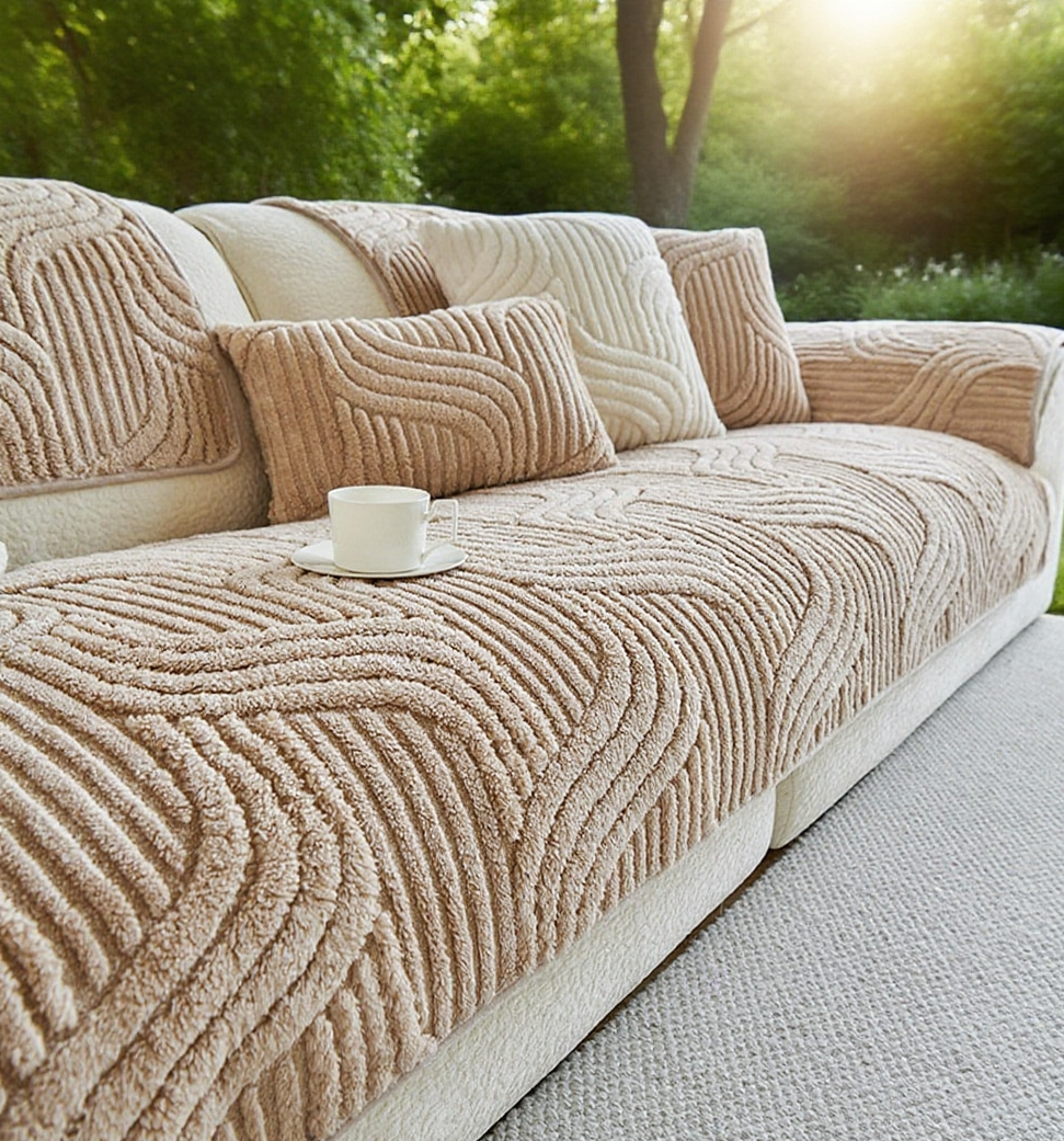 Stylish and cozy sofa cover for cold seasons