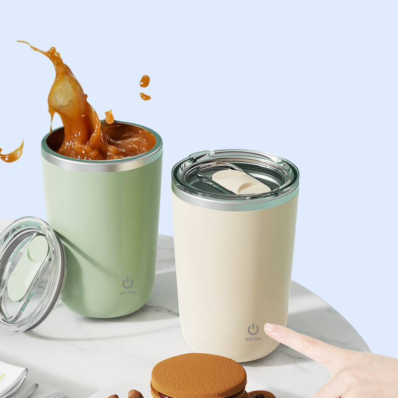 全自動コーヒー撹拌カップ、怠惰なコーヒーカップ、磁気ポータブル充電式電動ステンレススチールウォーターカップ