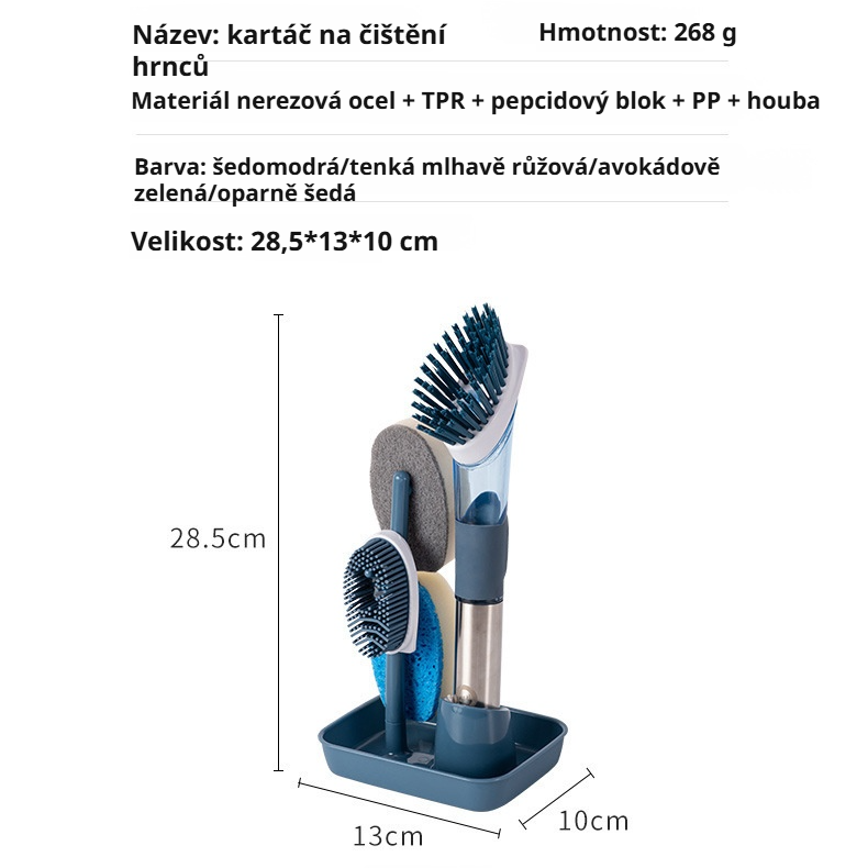 Automatický kartáč na mytí hrnců s dlouhou rukojetí
