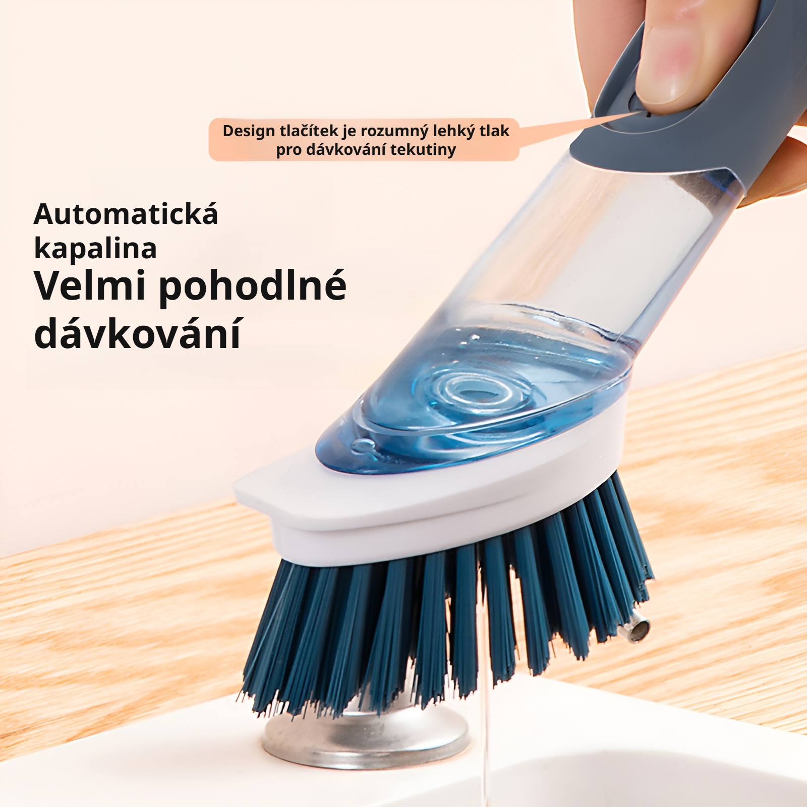 Automatický kartáč na mytí hrnců s dlouhou rukojetí