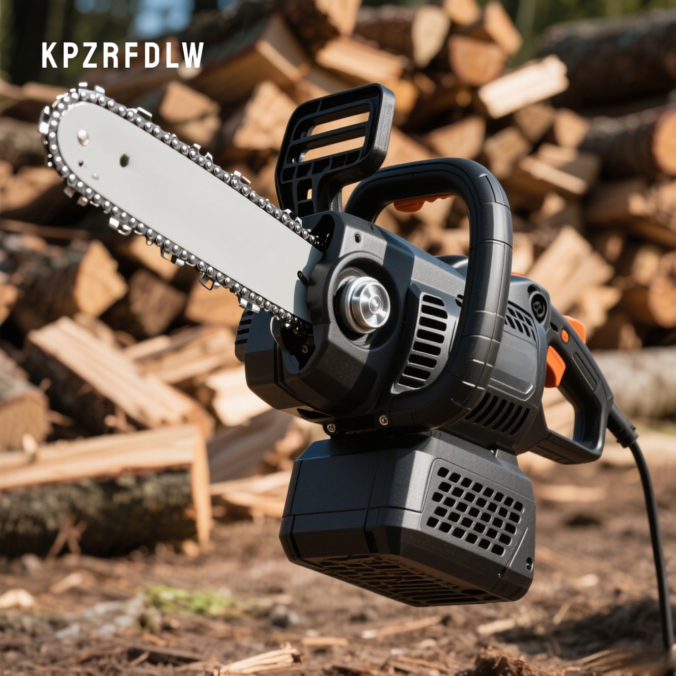 電動のこぎりで木材をカットする様子