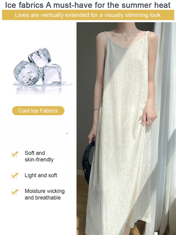 [Draped Cooler] Textured Bubble Yarn Camisole Dress