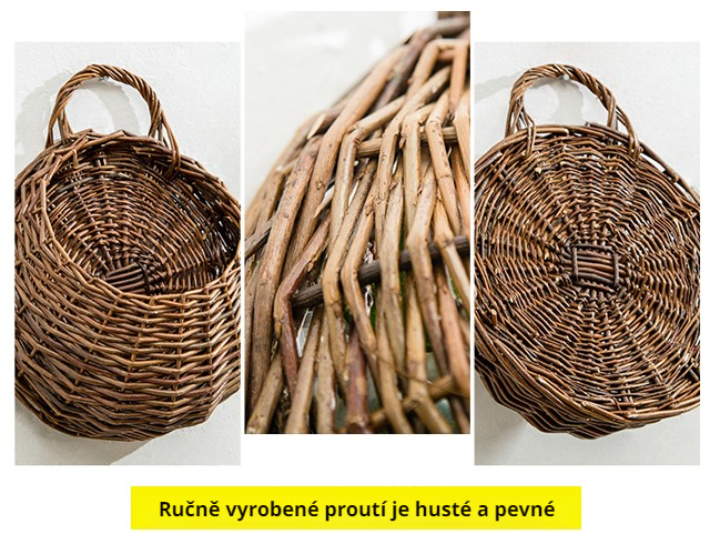 Close-up of Závěsný koš Willow Gardening woven design