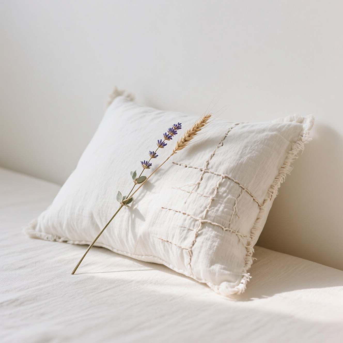 Almohadas de lino y algodón lavado estilo wabi-sabi (paquete de 2)