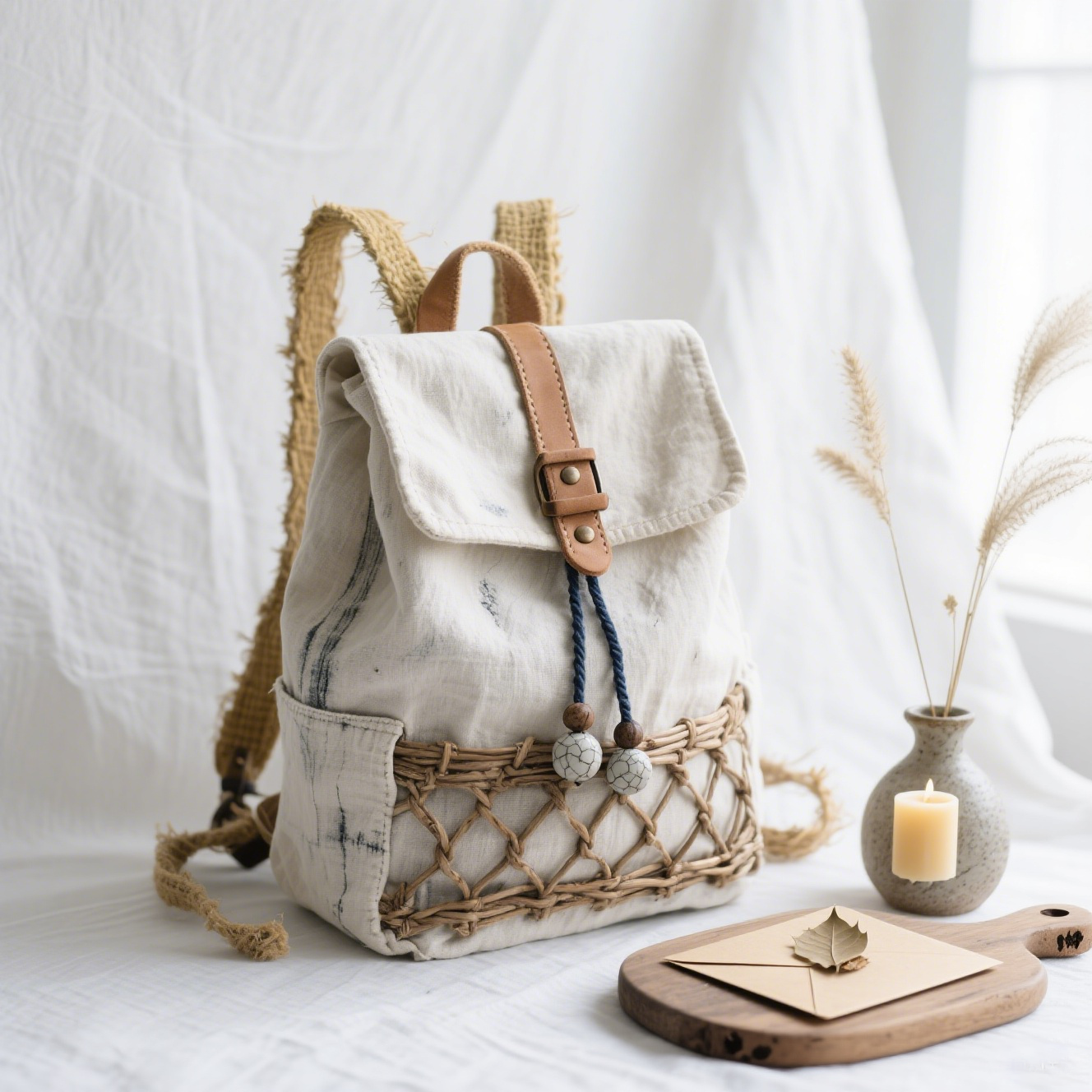 Mochila de diseño multicolor con estampado de tinta irregular